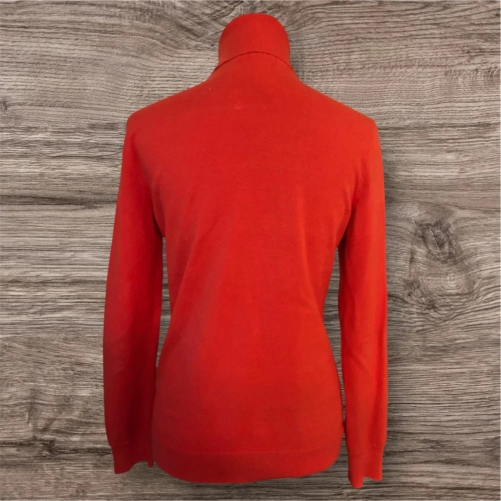 Lauren Ralph Lauren orange 100% cotton turtleneck sz M 006 - Picture 3 of 3